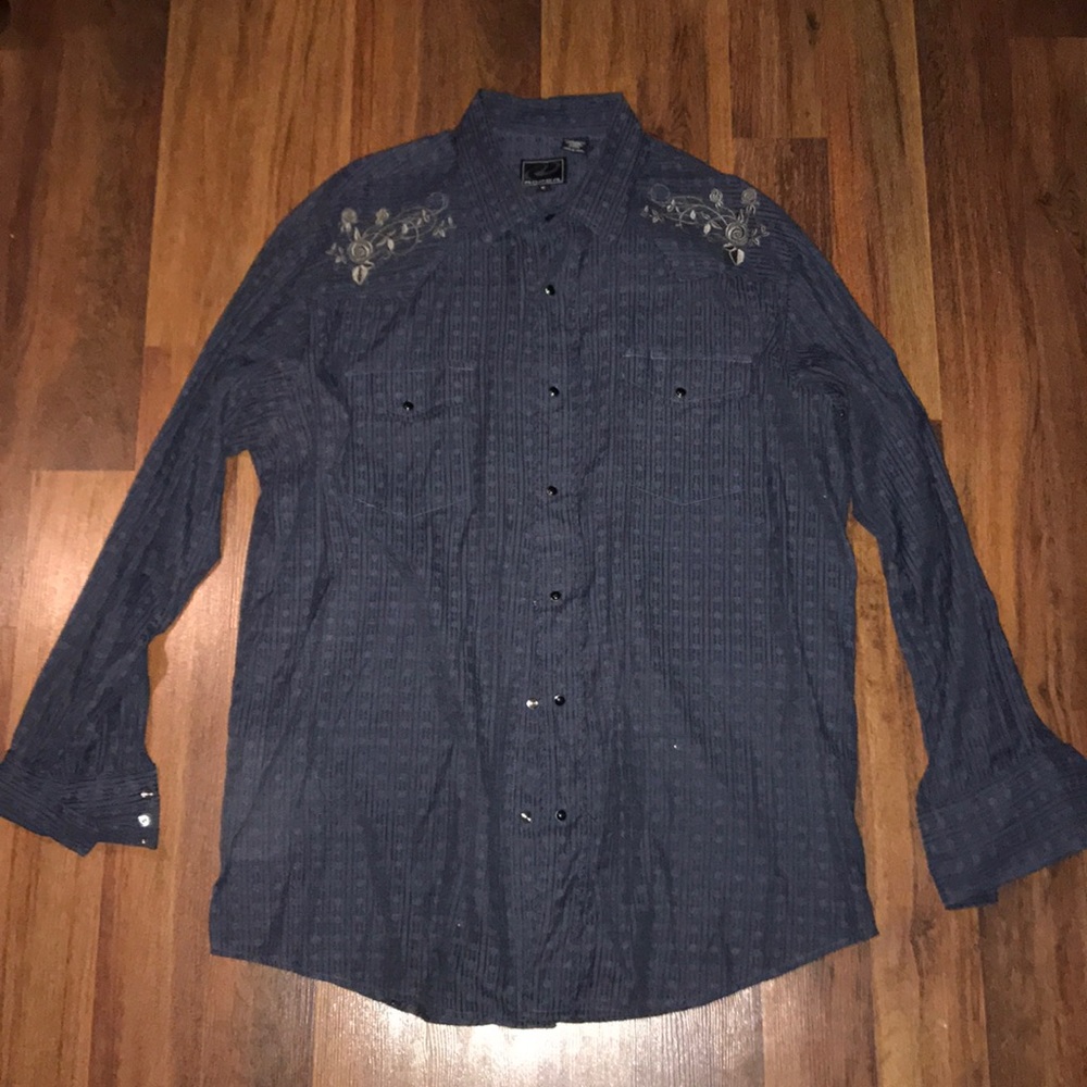 Western Black pearl button up